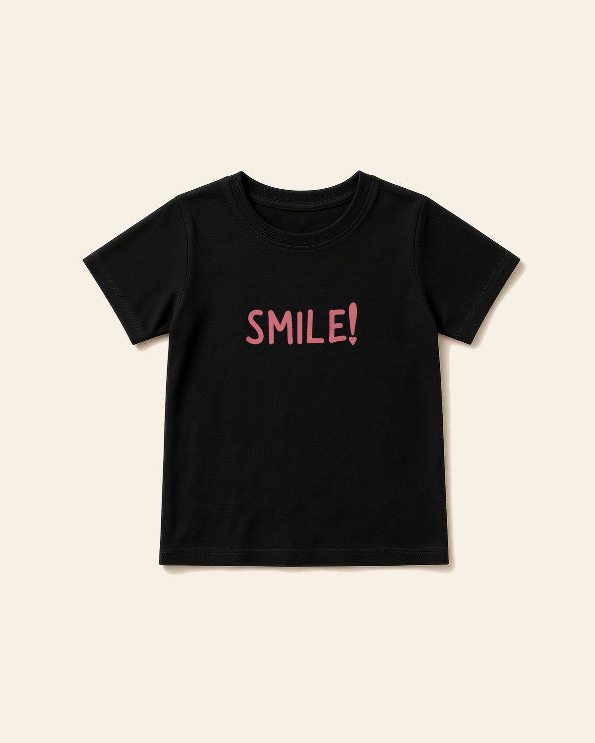 Smile - Toddler Organic Cotton Tee, black, front