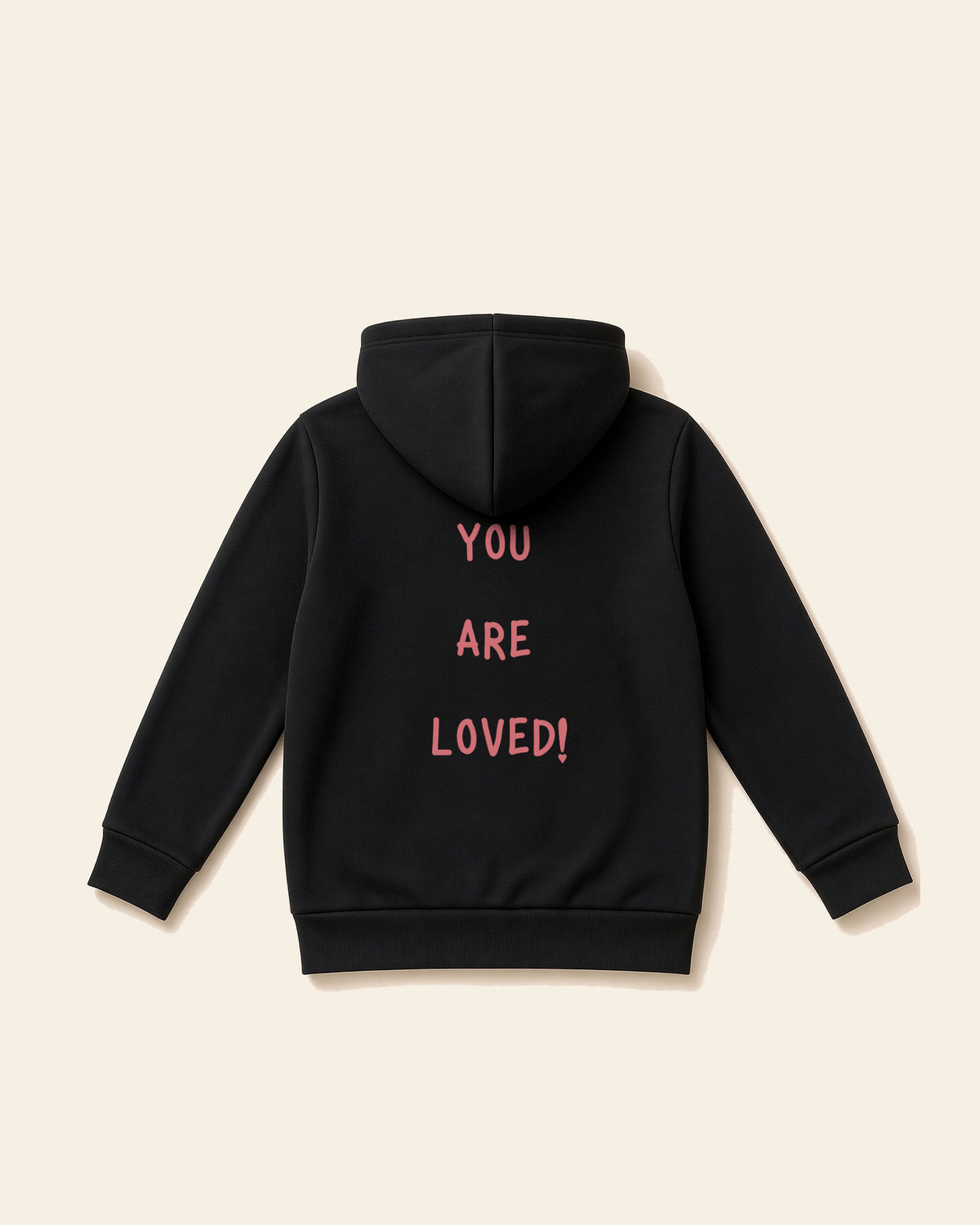 Smile - Youth Fleece Hoodie, black, back