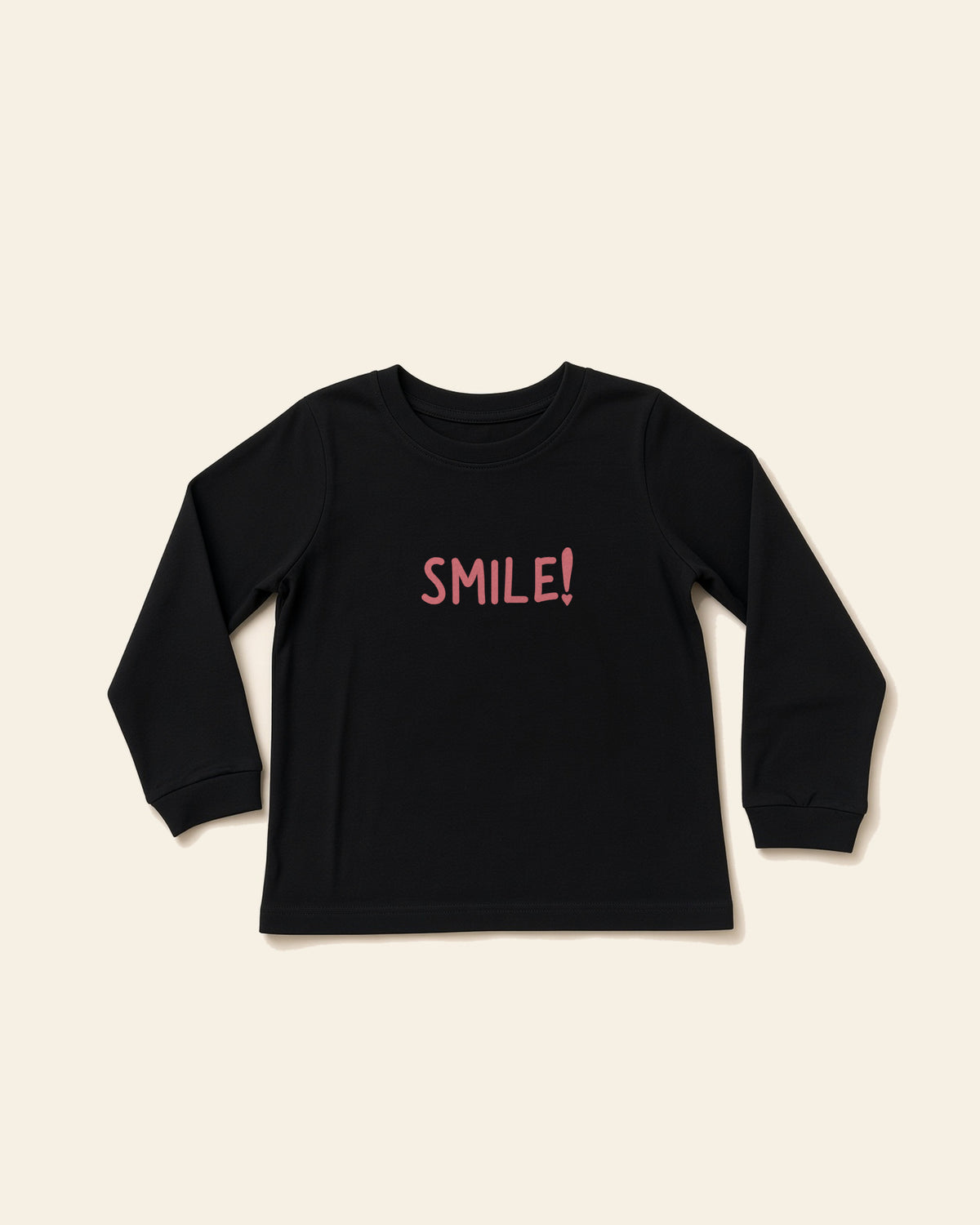 Smile - Youth Long Sleeve Tee, black, front