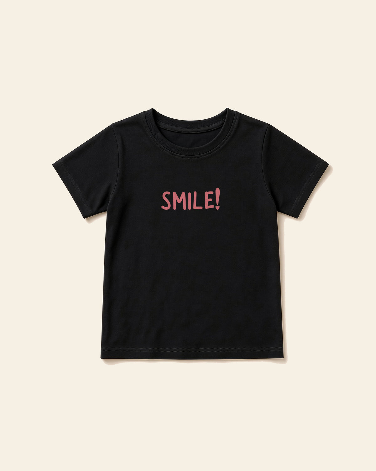 Smile - Youth Everyday Cotton Tee, black, front