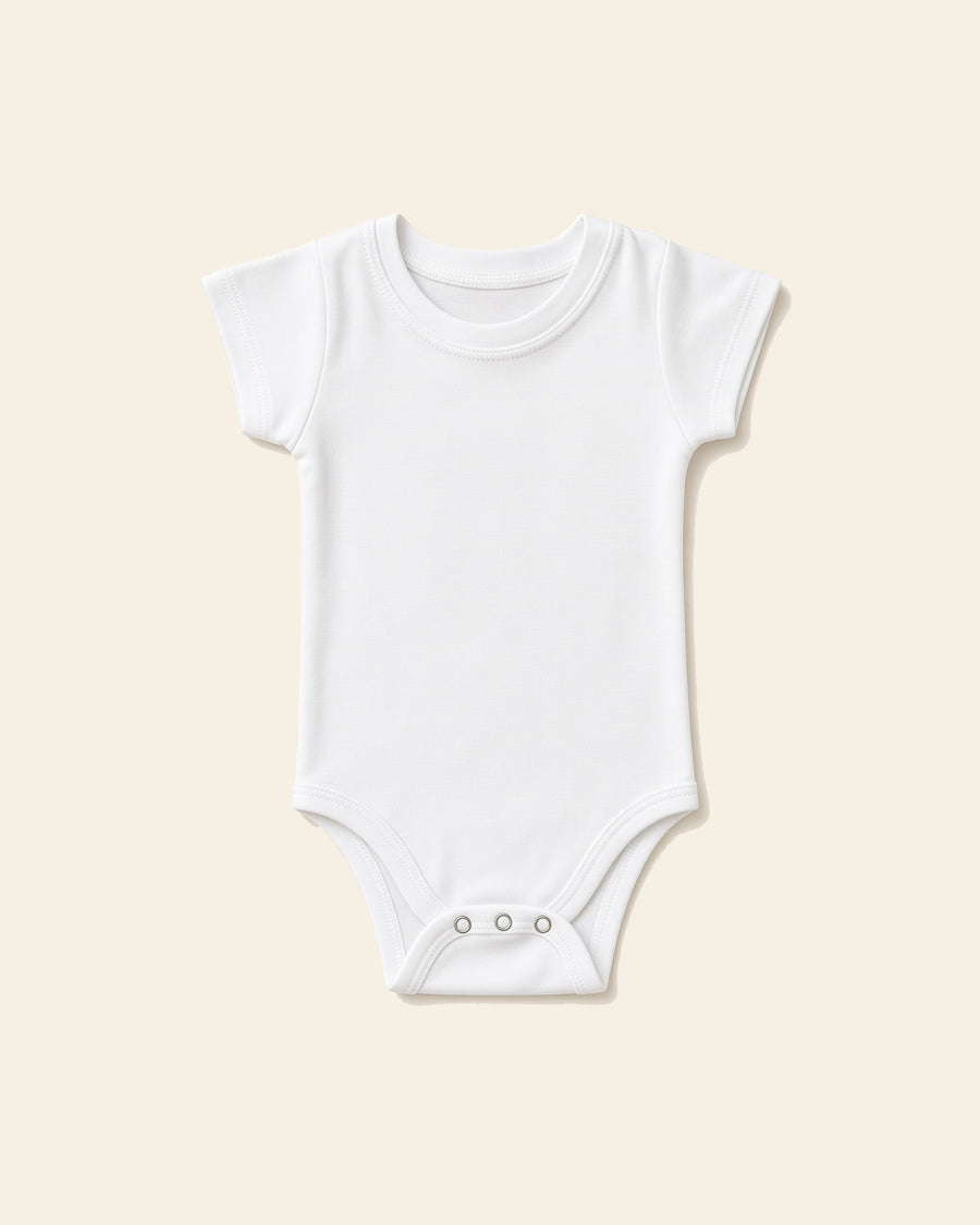 The Rooted - Baby Organic Onesie, white, front