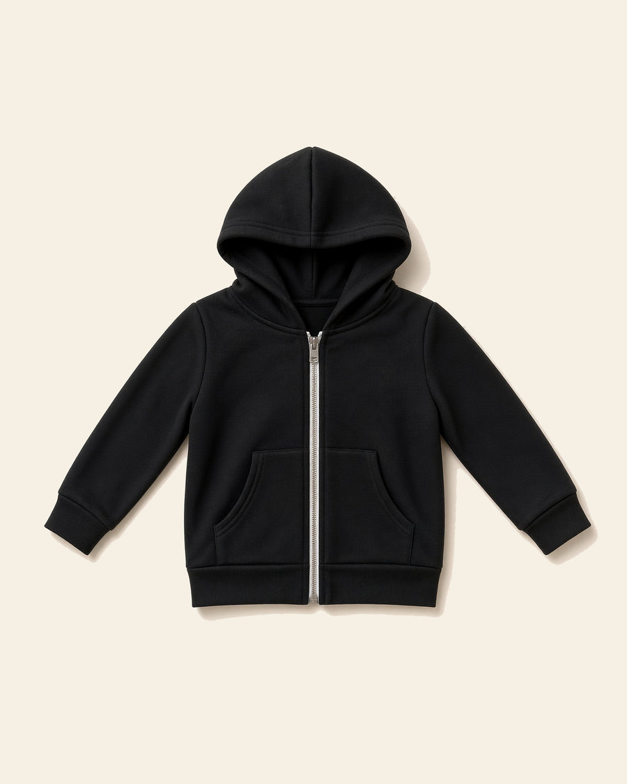 The Dreamer - Baby Fleece Zip Hoodie, black, front