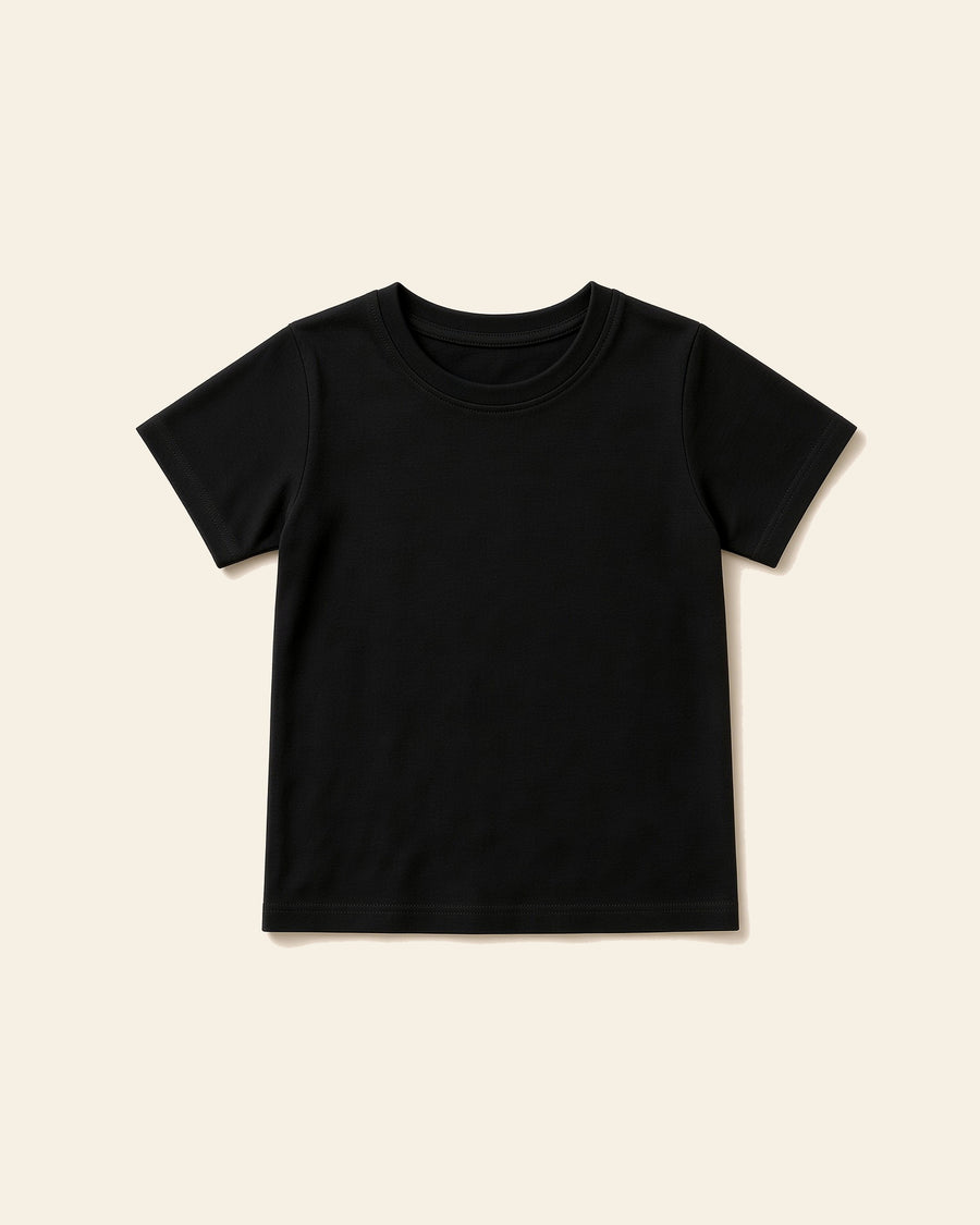 The Ever - Toddler Organic Cotton Tee, black, front