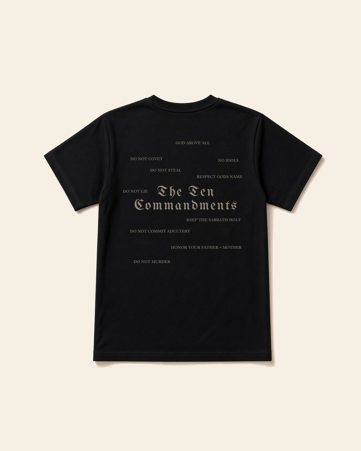 Ten Commandments - Adult Everyday Cotton Tee, black, back