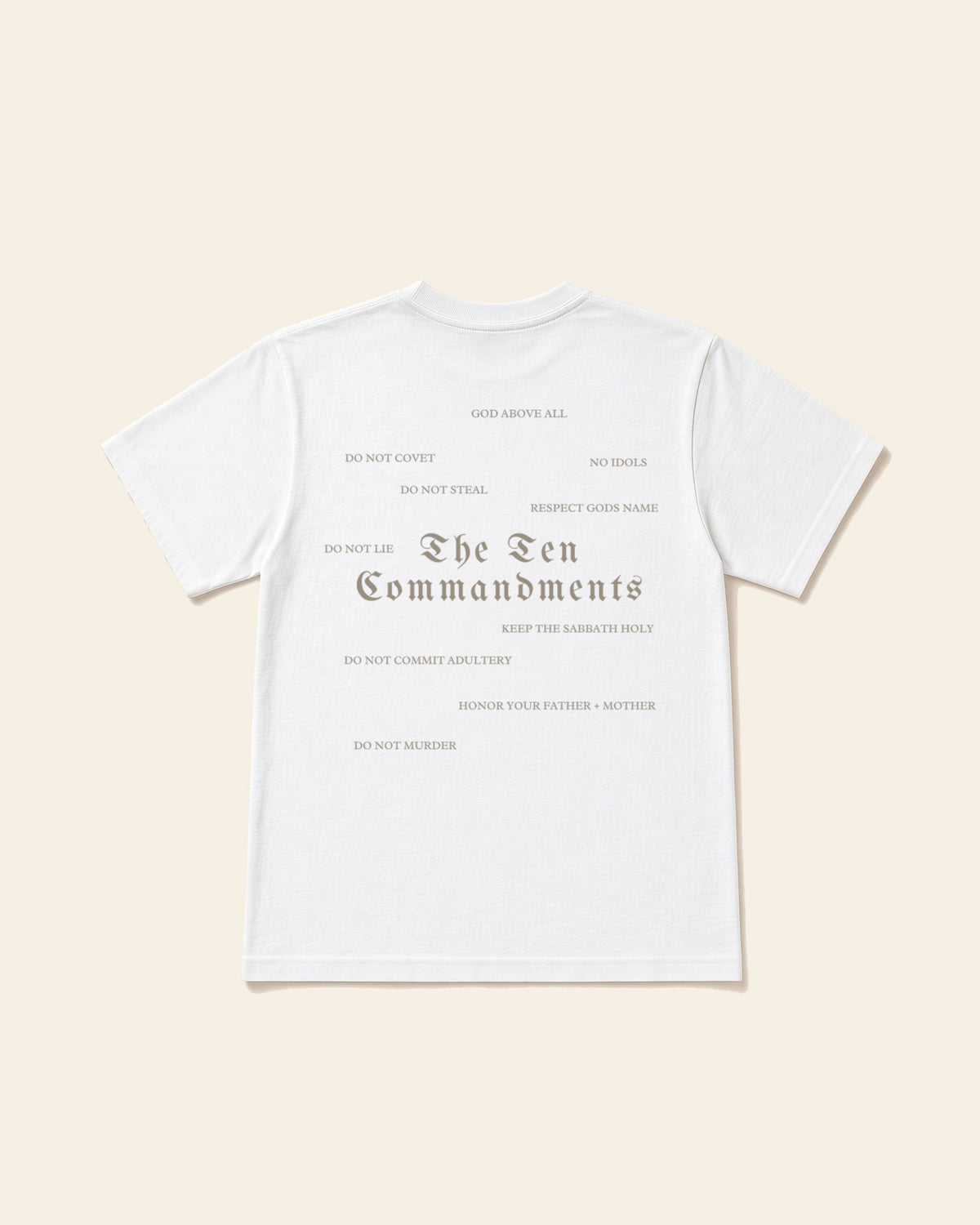Ten Commandments - Adult Everyday Cotton Tee, white, back