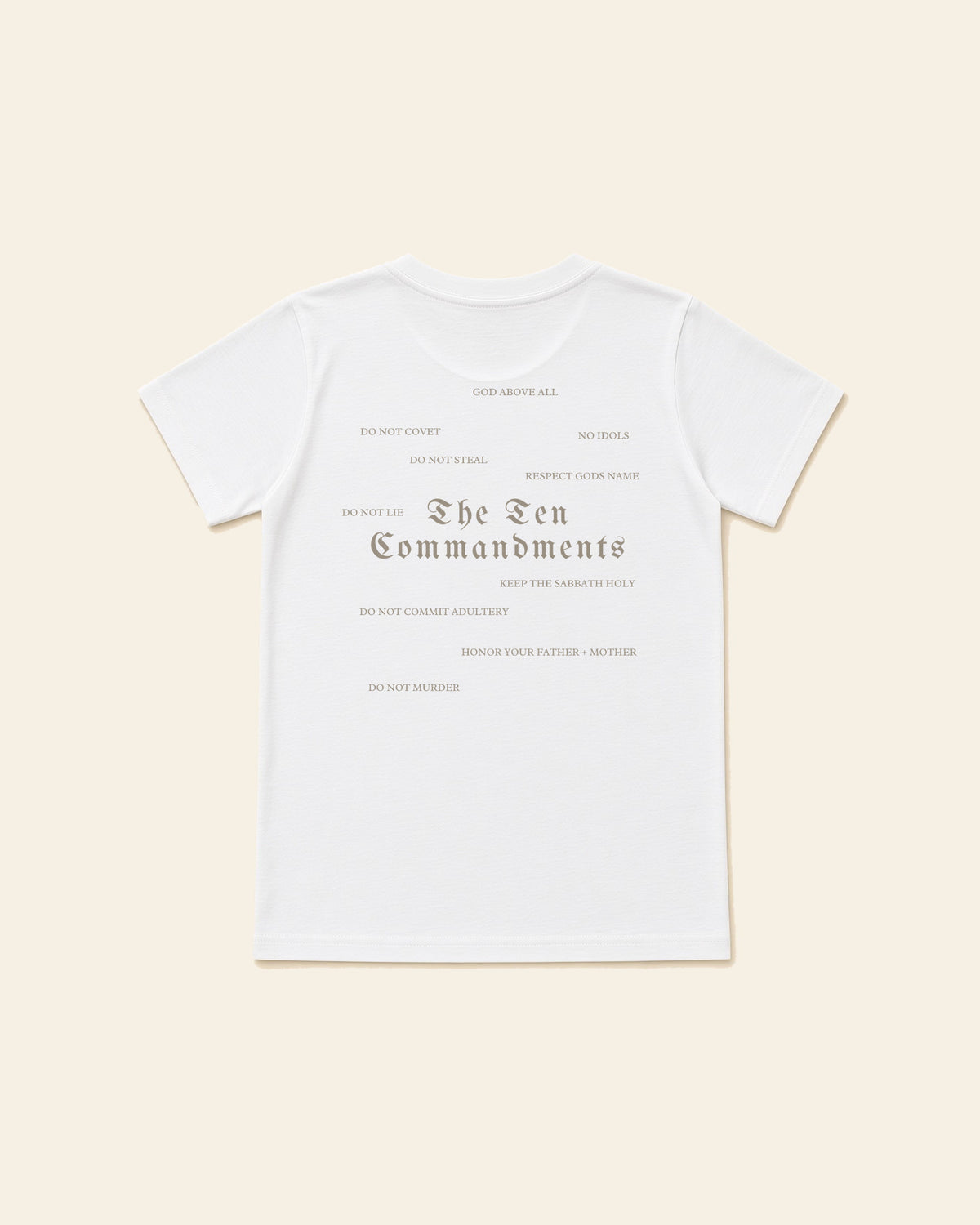 Ten Commandments - Youth Classic Cotton Tee, white, back