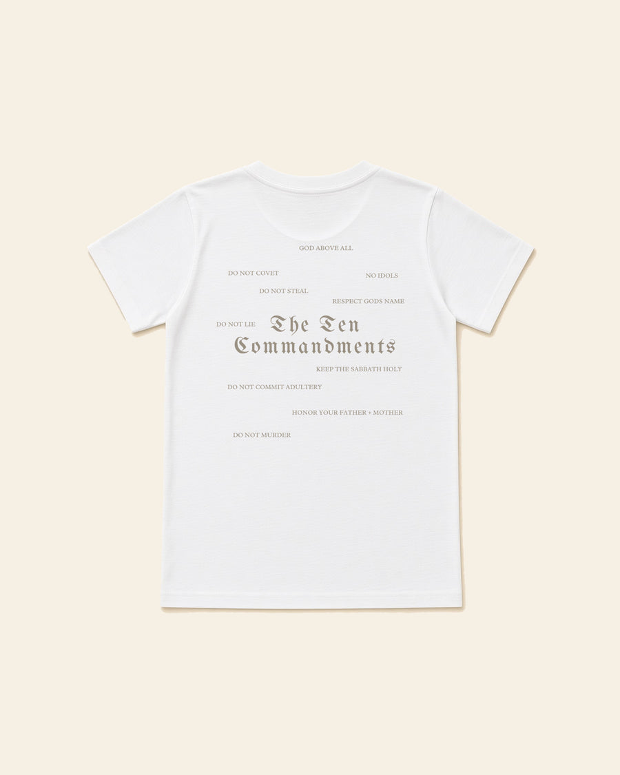 Ten Commandments - Youth Classic Cotton Tee, white, back