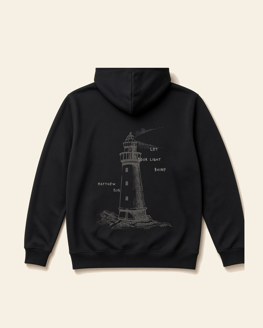 The Lighthouse - Adult Fleece Hoodie, black, back