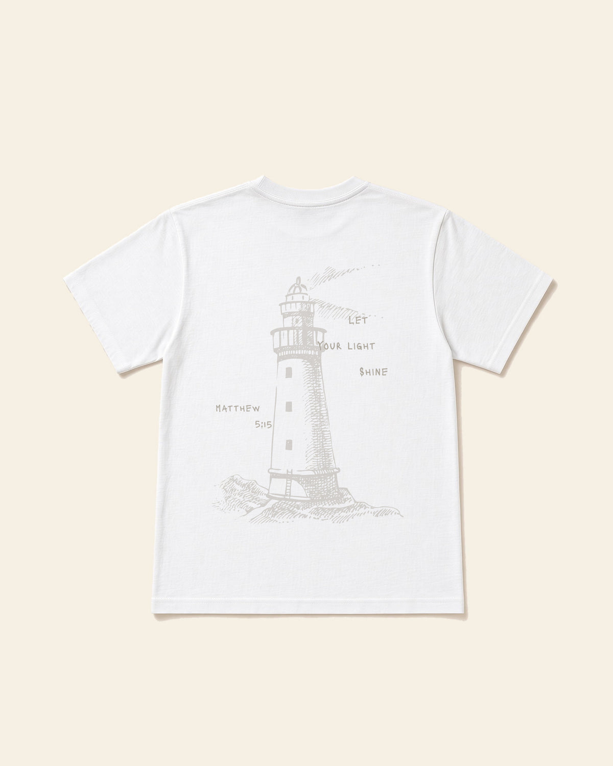 The Lighthouse - Adult Everyday Cotton Tee, white, back