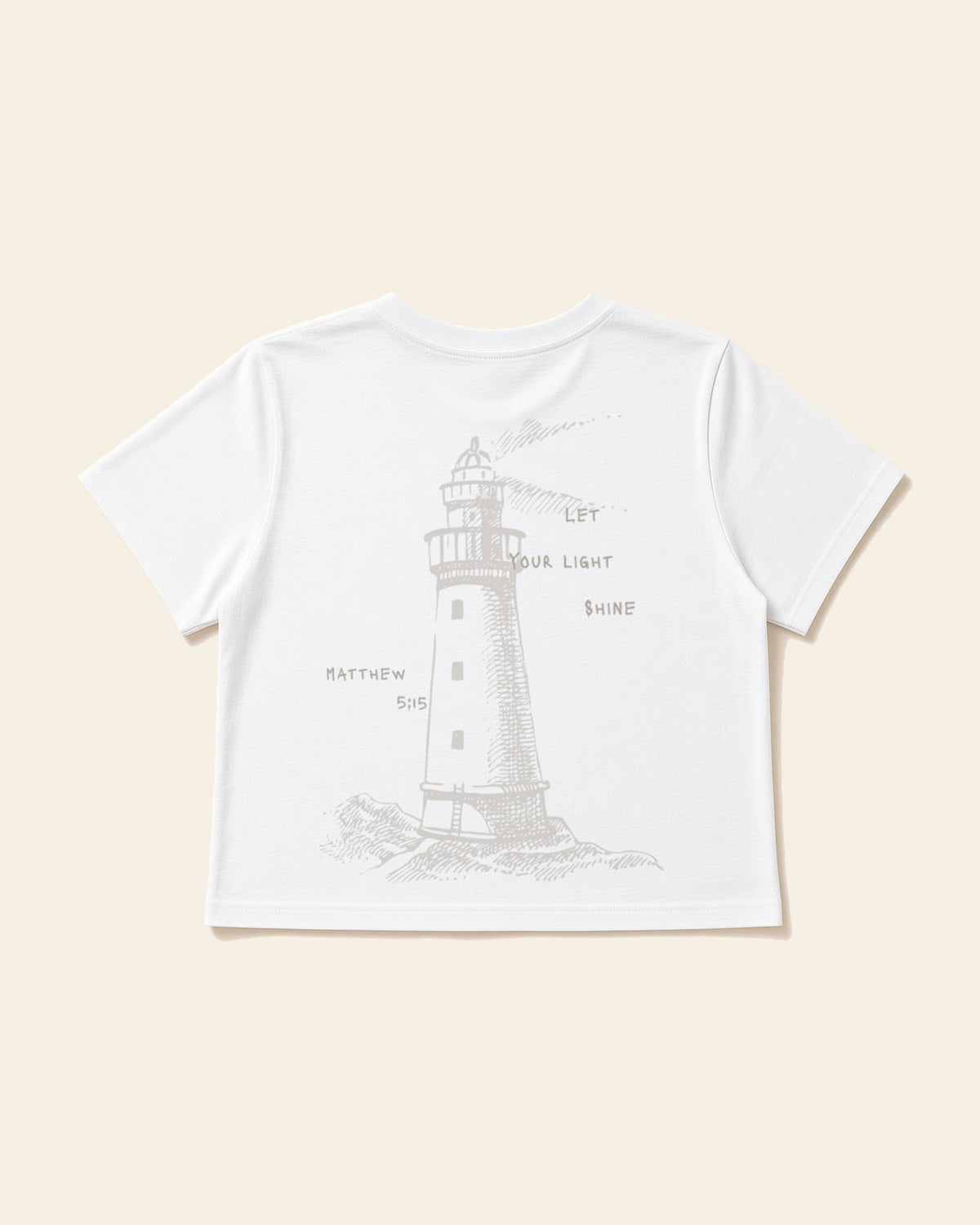The Lighthouse - Women's Modern Fit Tee, white, back