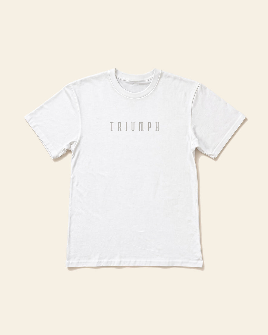 Triumph - Adult Heavyweight Cotton Tee, white, front