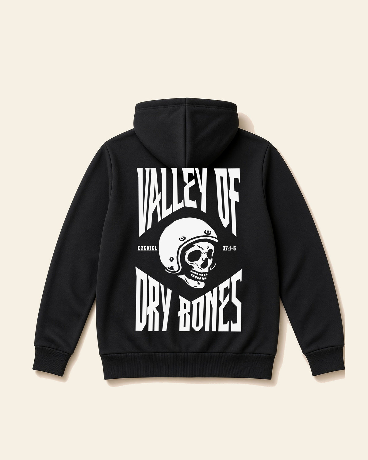Valley of Dry Bones - Adult Heavyweight Fleece Hoodie, black, back