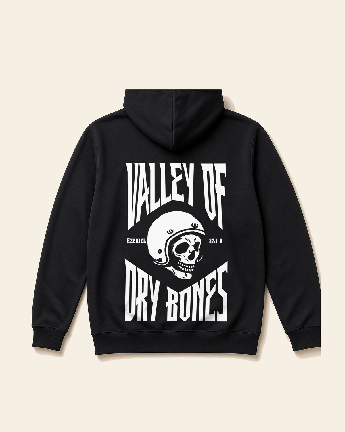 Valley of Dry Bones - Adult Fleece Hoodie, black, back