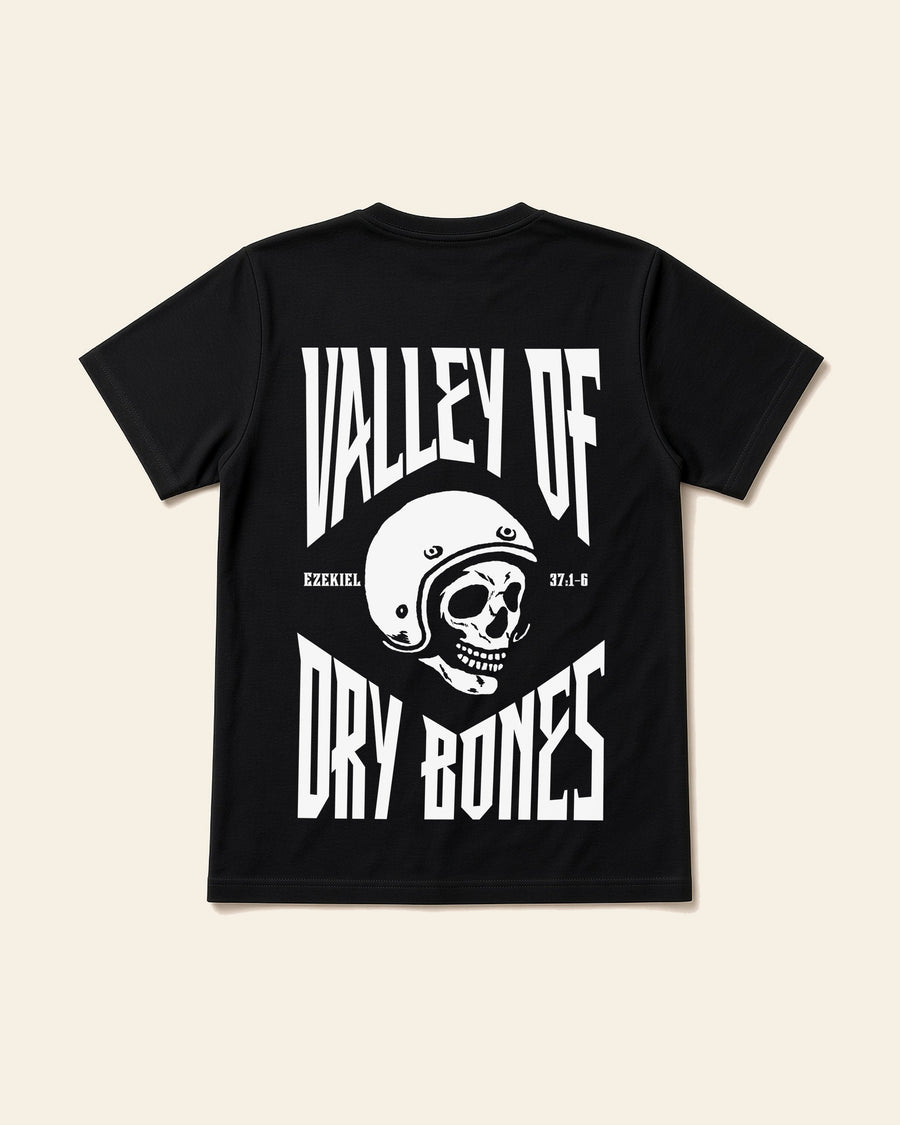Valley of Dry Bones - Adult Organic Bamboo Tee, black, back
