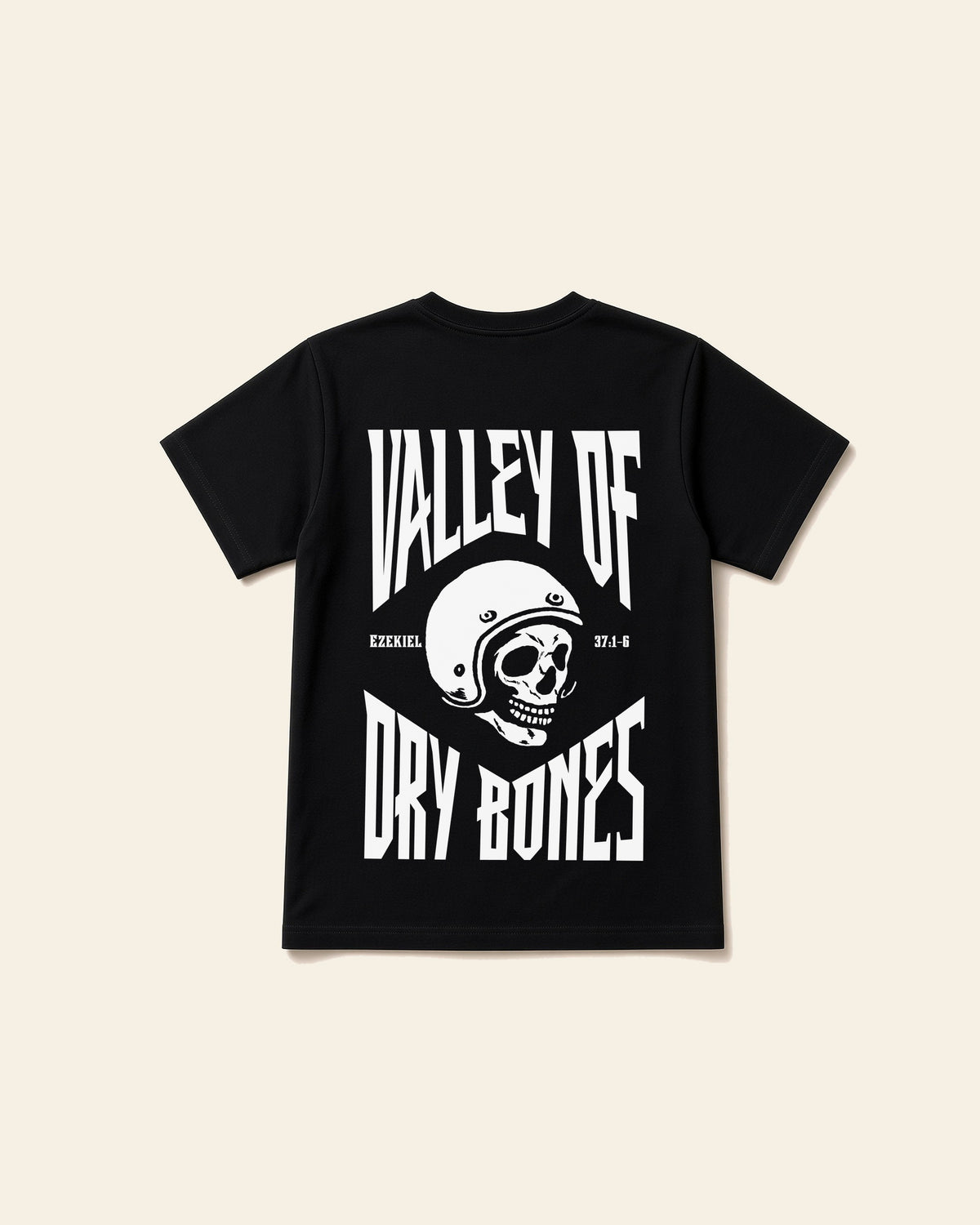Valley of Dry Bones - Adult Heavyweight Cotton Tee, black, back