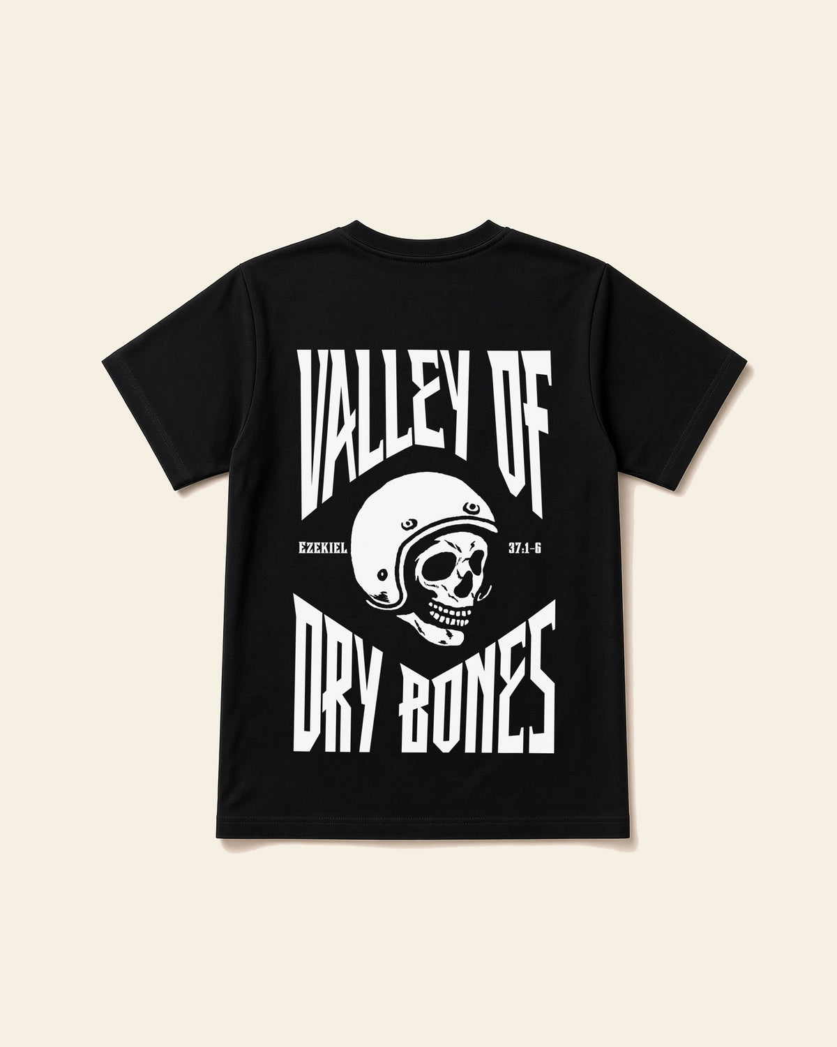 Valley of Dry Bones - Adult Everyday Cotton Tee, black, back