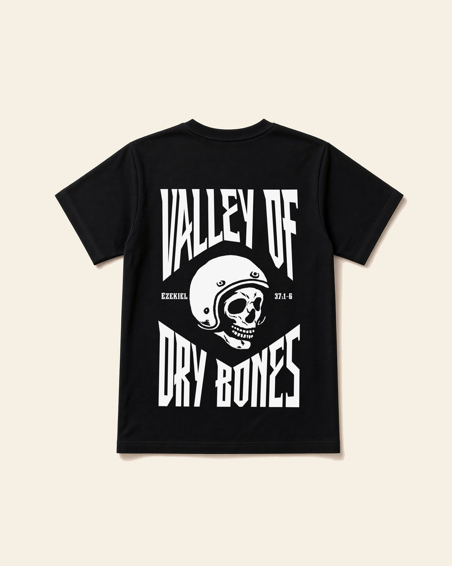 Valley of Dry Bones - Adult Everyday Cotton Tee, black, back