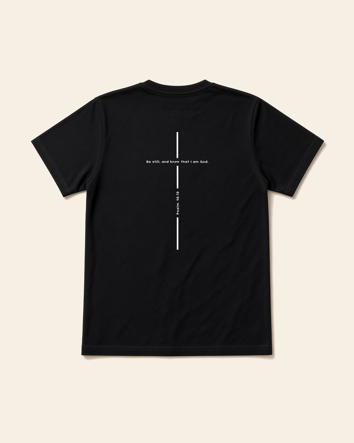 Psalm Cross - Adult Organic Bamboo Tee, black, back