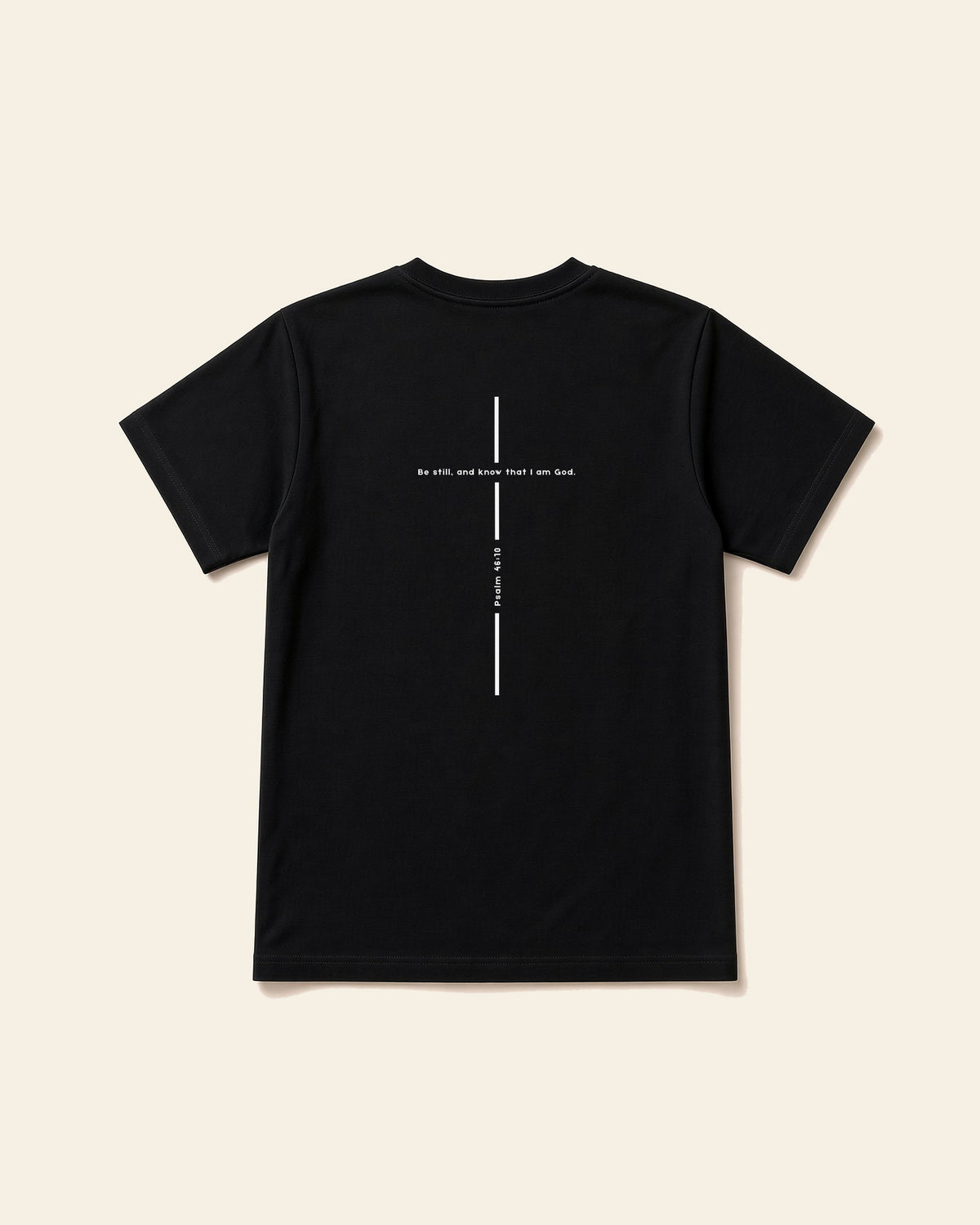 Psalm Cross - Adult Everyday Cotton Tee, black, back
