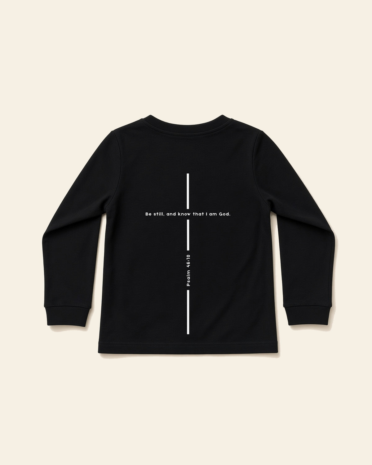 Psalm Cross - Toddler Long Sleeve Tee, black, back