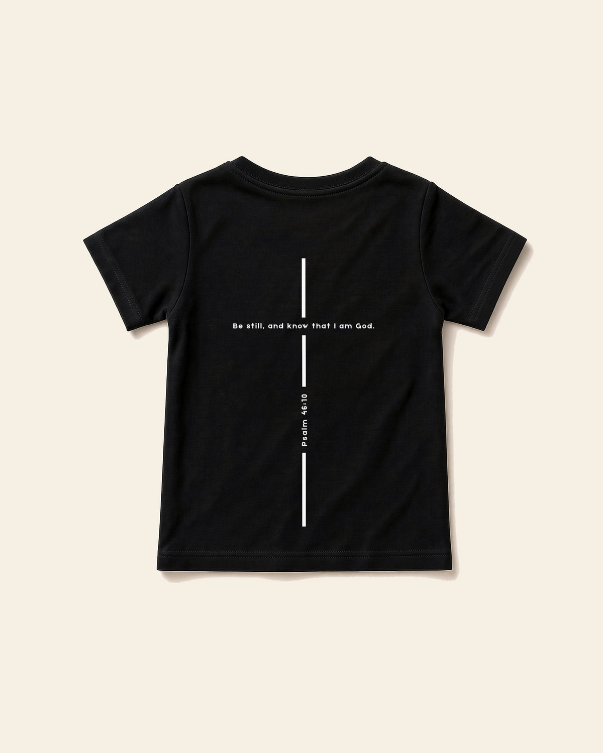 Psalm Cross - Toddler Organic Cotton Tee, black, back