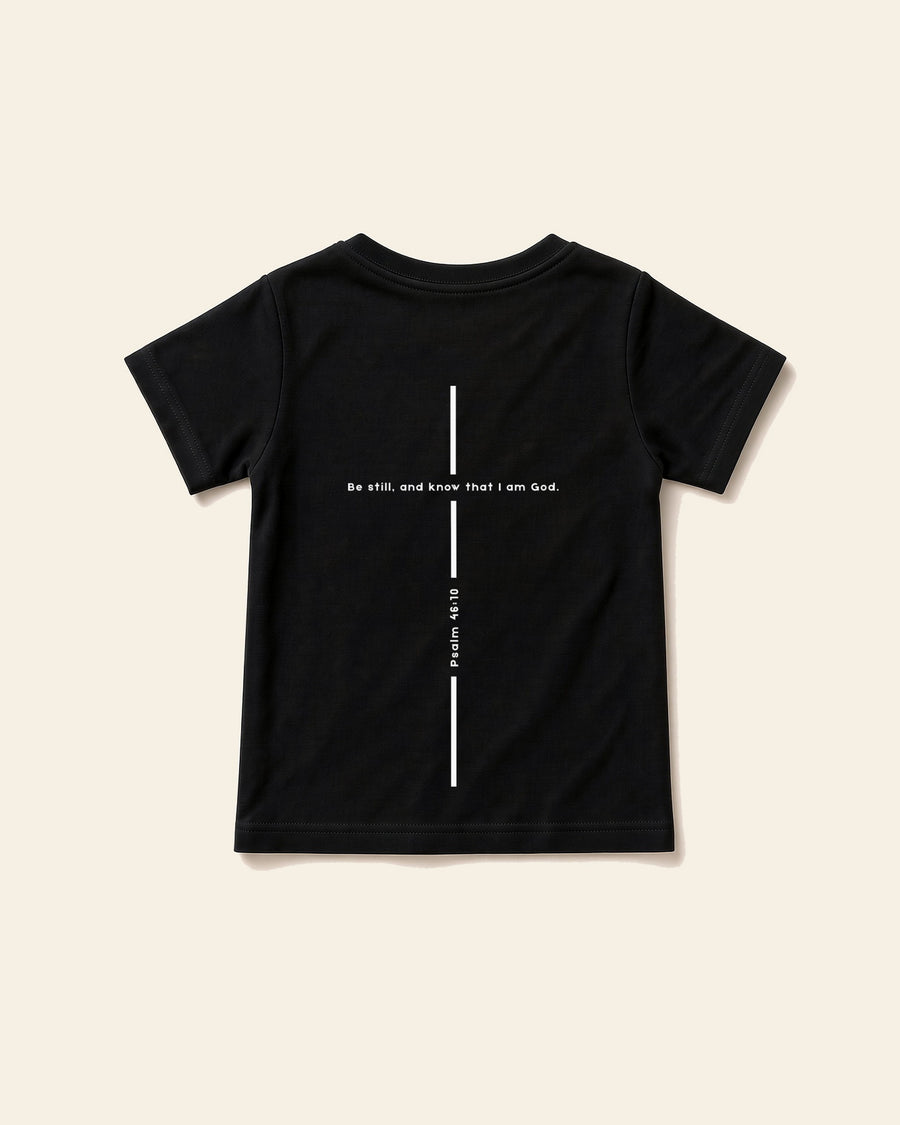 Psalm Cross - Toddler Organic Cotton Tee, black, back
