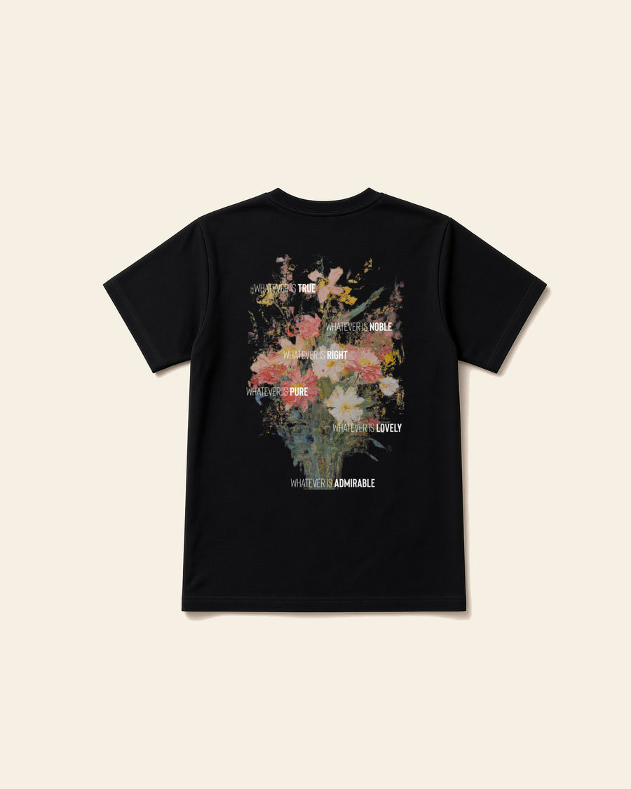 Whatever is True - Adult Heavyweight Cotton Tee, black, back
