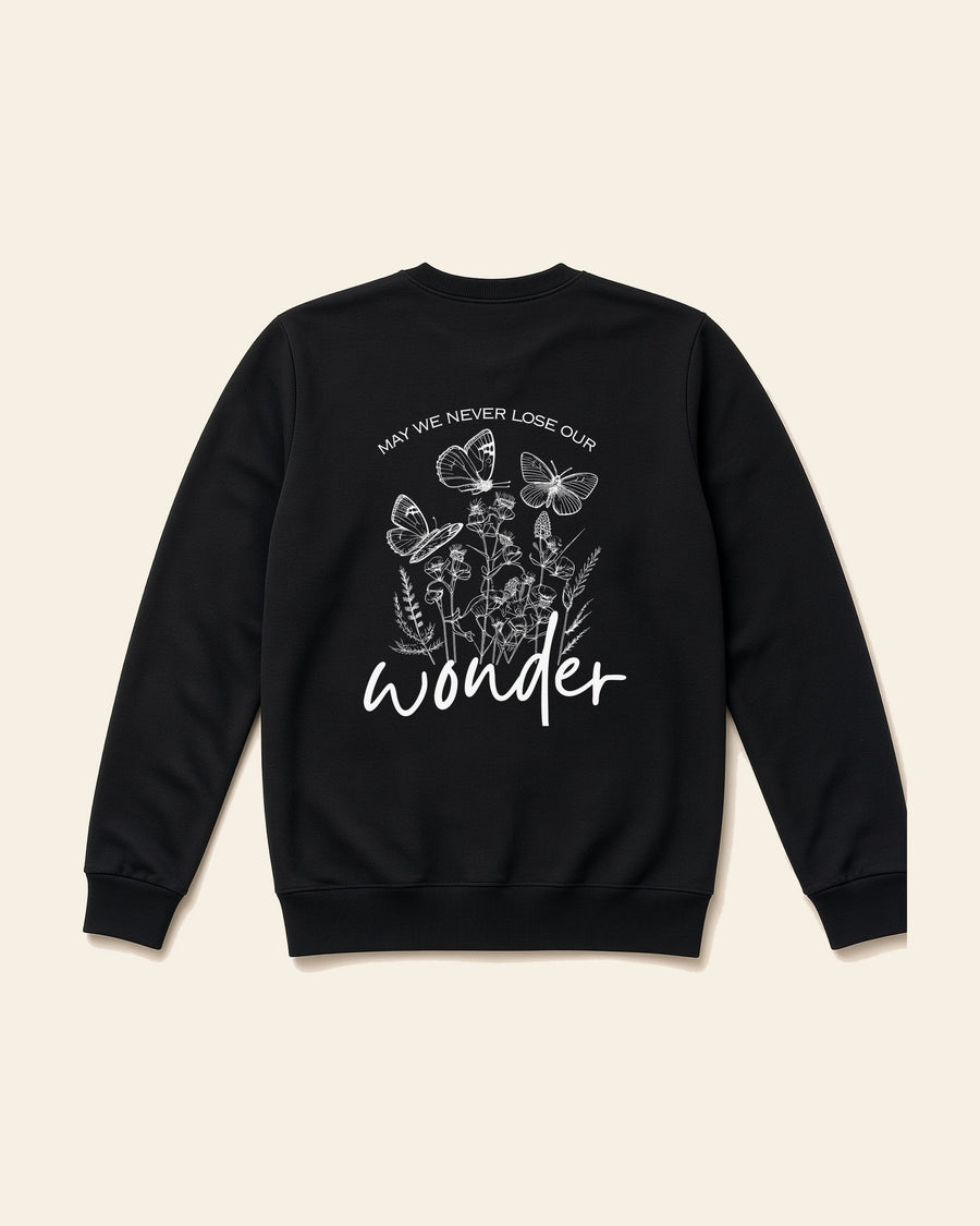 Wonder - Adult Fleece Crewneck, black, back
