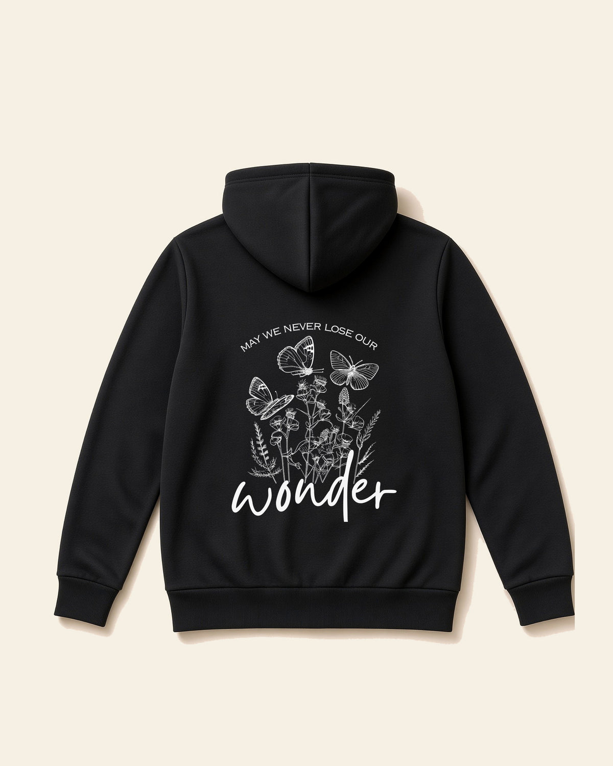 Wonder - Adult Heavyweight Fleece Hoodie, black, back