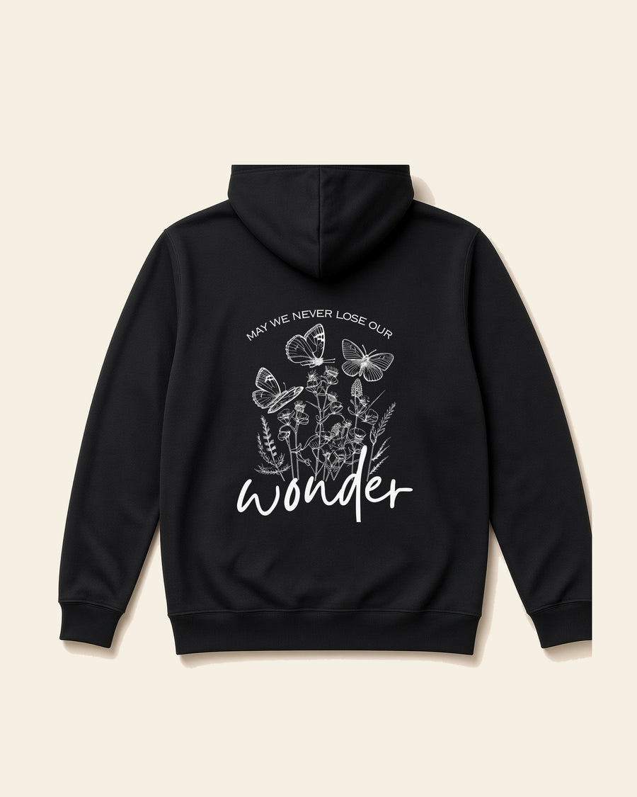 Wonder - Adult Fleece Hoodie, black, back