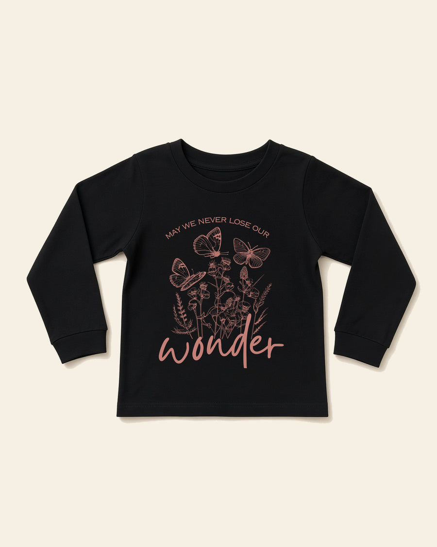 Wonder - Toddler Long Sleeve Tee, black, front