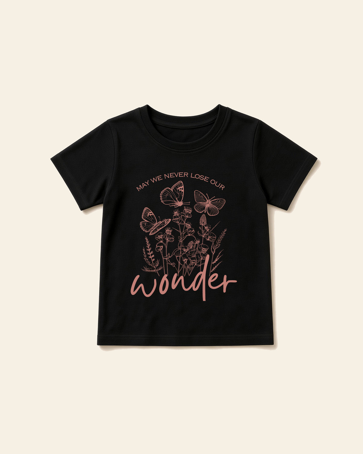 Wonder - Toddler Organic Cotton Tee, black, front
