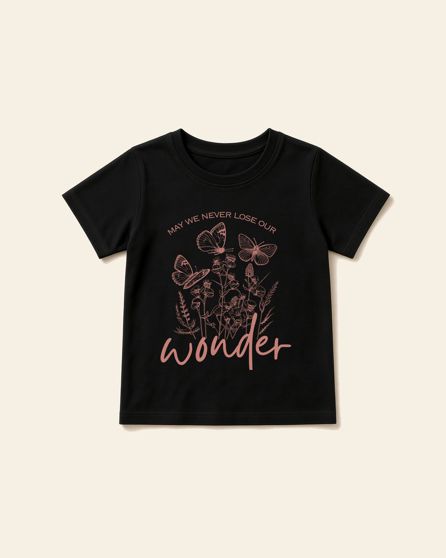 Wonder - Toddler Organic Cotton Tee, black, front