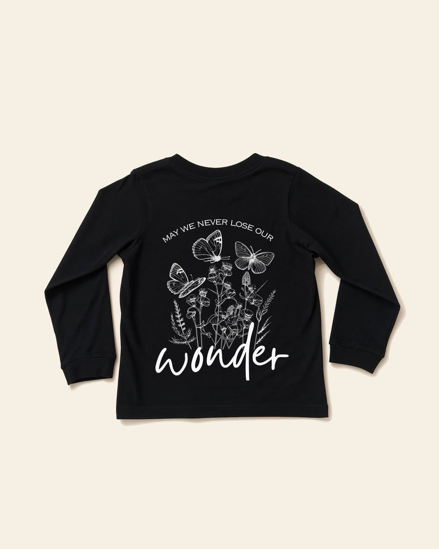 Wonder - Youth Long Sleeve Tee, black, back