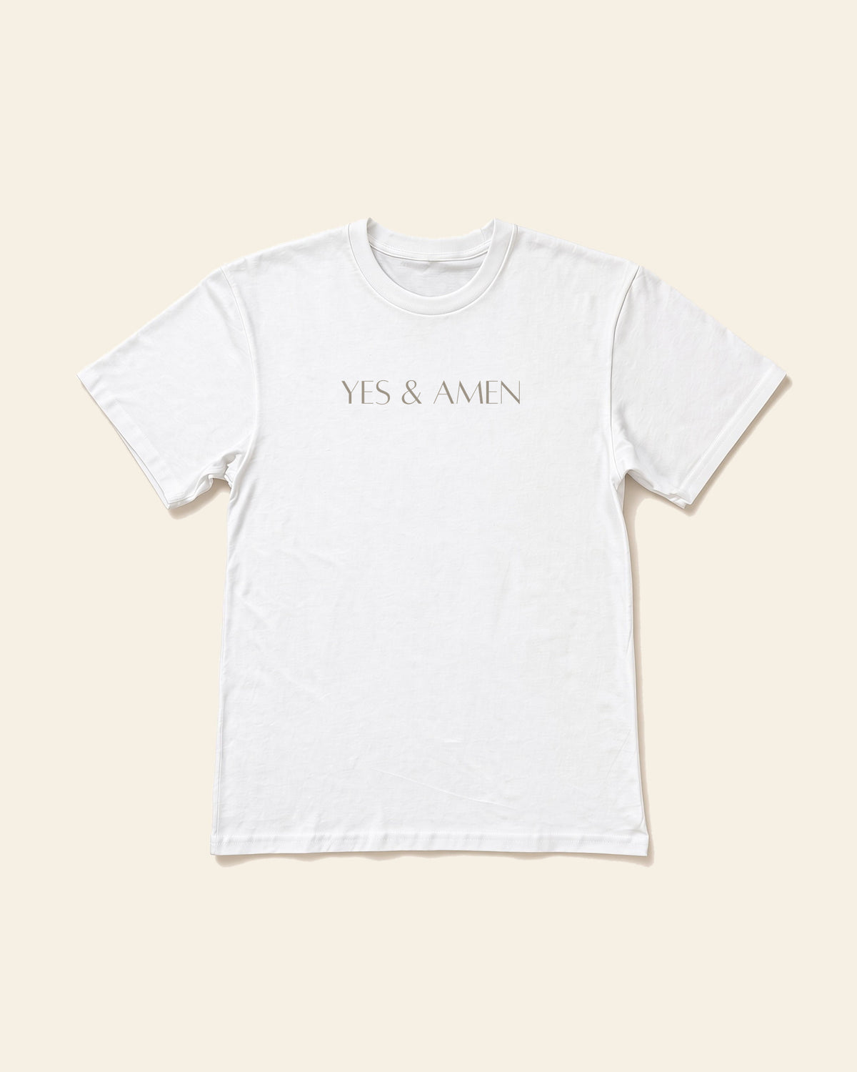 Yes & Amen - Adult Heavyweight Cotton Tee, white, front