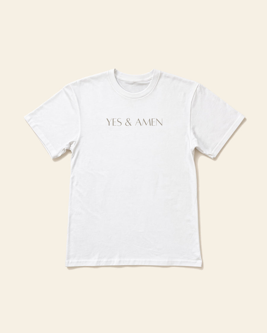 Yes & Amen - Adult Everyday Cotton Tee, white, front